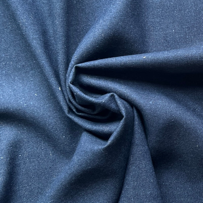 Kokka - Rayon Hemp Canvas - Deep Blue & Mustard