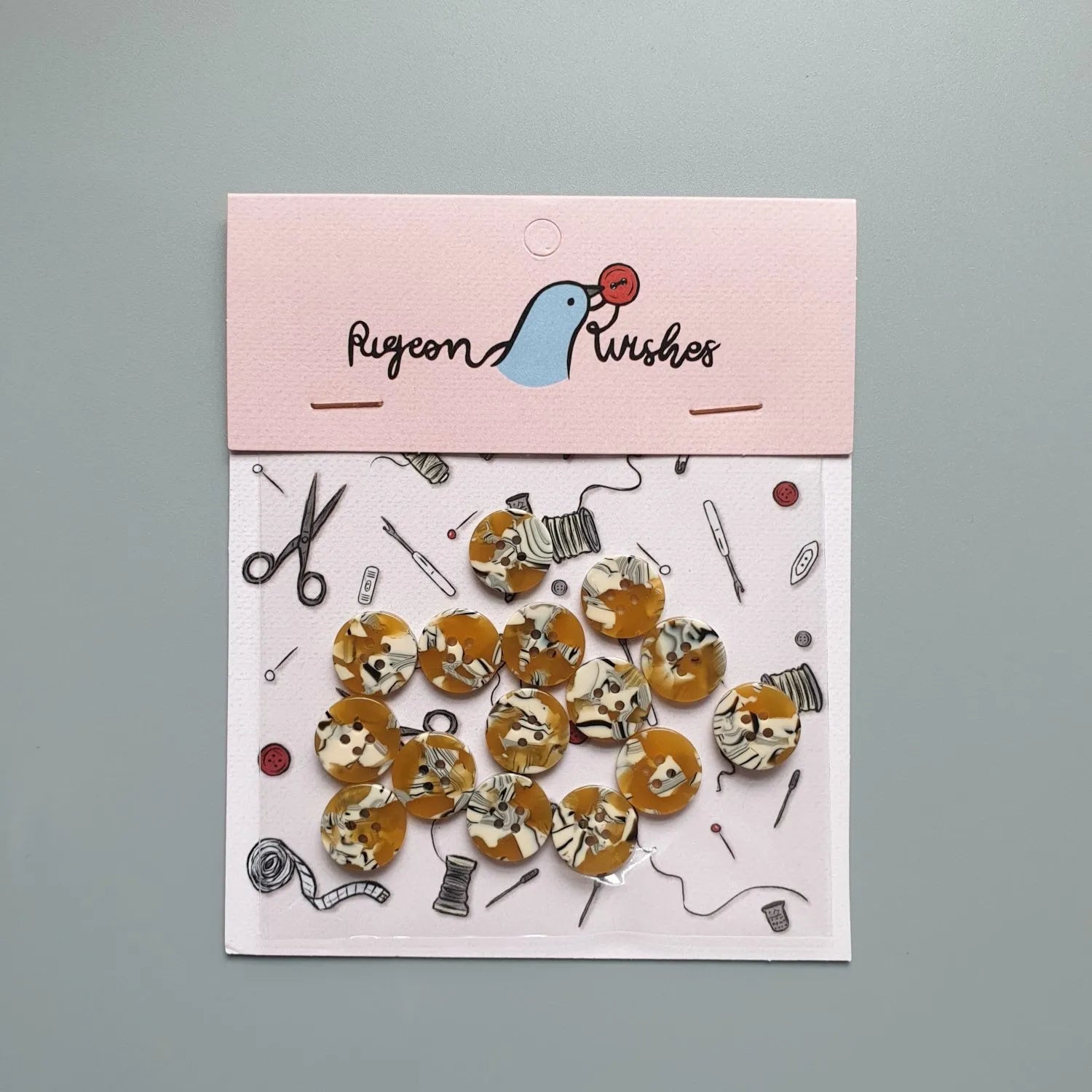 Pigeonwishes - 15mm Shirting Button Set - Various Colors/Shapes