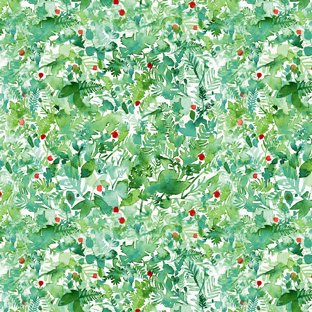 Clothworks - Snowman Christmas - Foliage - Mint