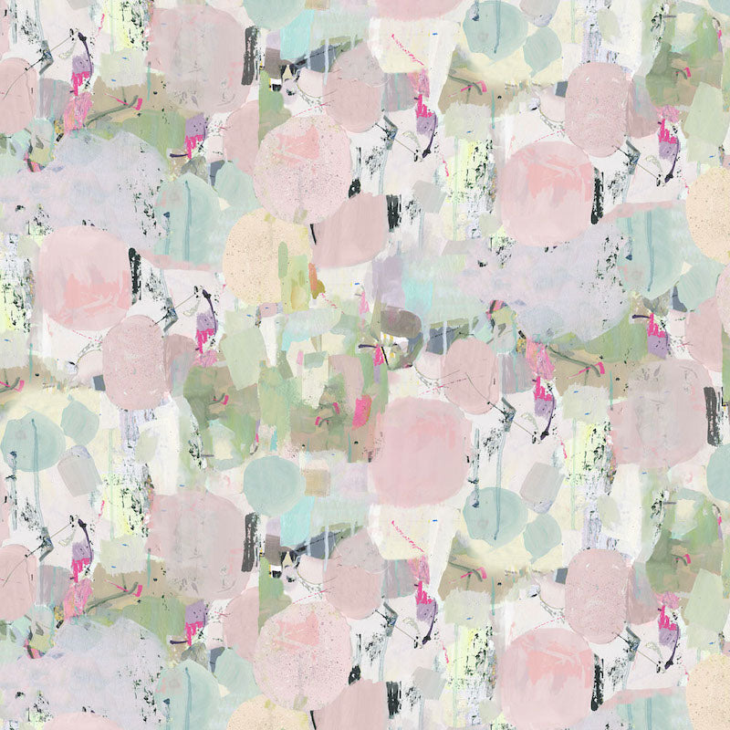 Clothworks - Digital Collage - Painter's Joy - Pale Pink