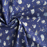Kokka - Cotton Sheeting - Mystical Print on Navy Blue