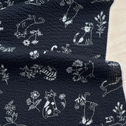 Kokka - Seersucker Cotton Lawn - Cartoon Cats - Black & White