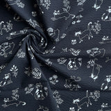 Kokka - Seersucker Cotton Lawn - Cartoon Cats - Black & White