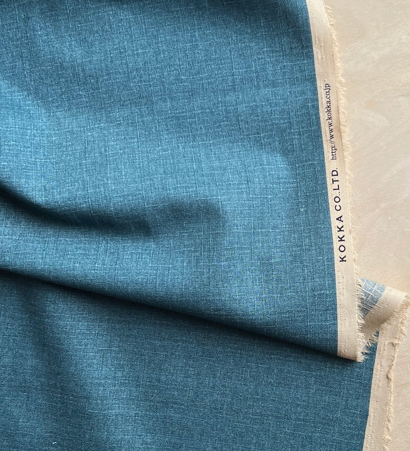 Kokka - Cotton Dobby - Textured Solid - Sea Blue