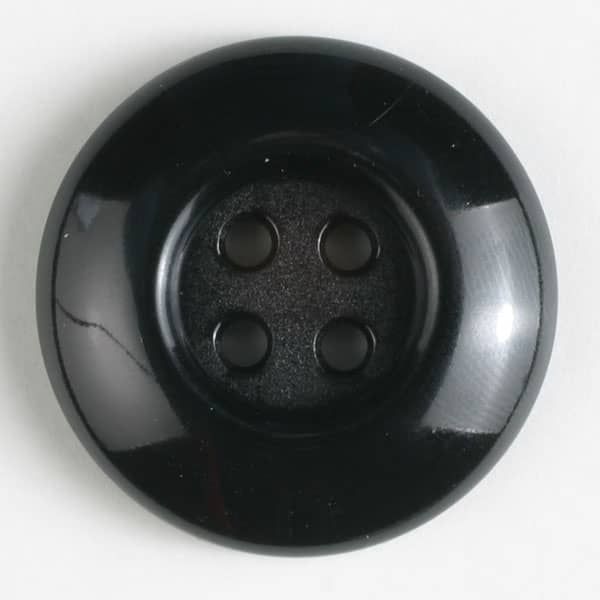 Dill - Round Indent Fashion Button - Black - 25mm or 30mm