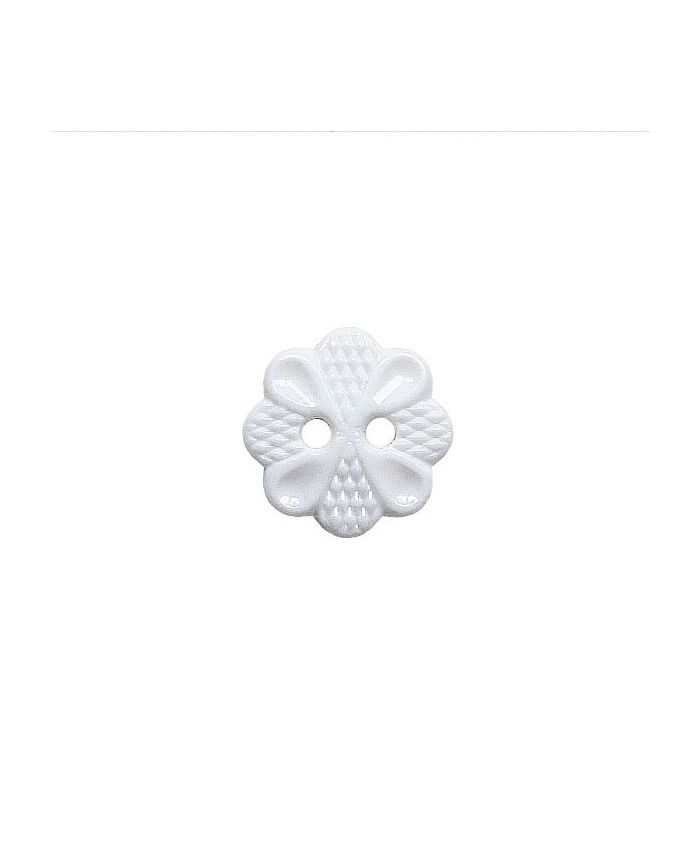Dill - White Flower Button - 13mm