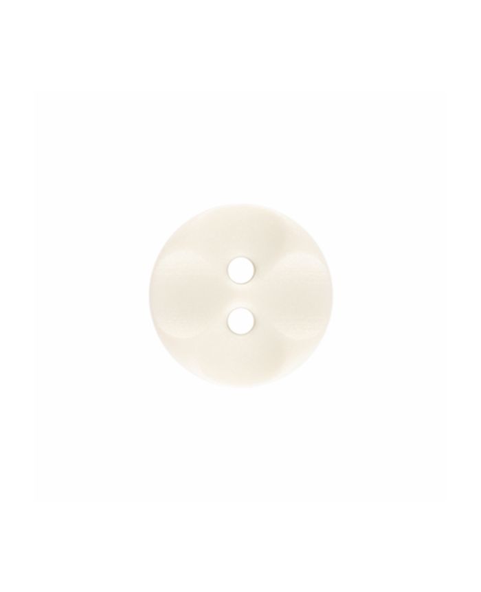Dill - Petal Indent Round Button - White - 13mm