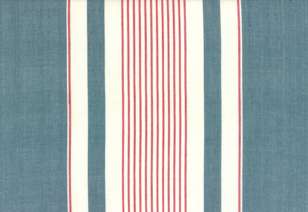 Dish Toweling - Picnic Point Tea - Blue/Red Stripe