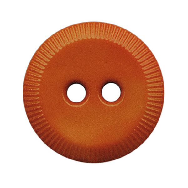 Dill - Plastic Etched Rim Orange Button - 13mm
