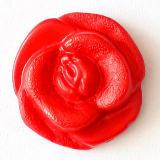 Dill - Red Rose Shank Button - 13mm
