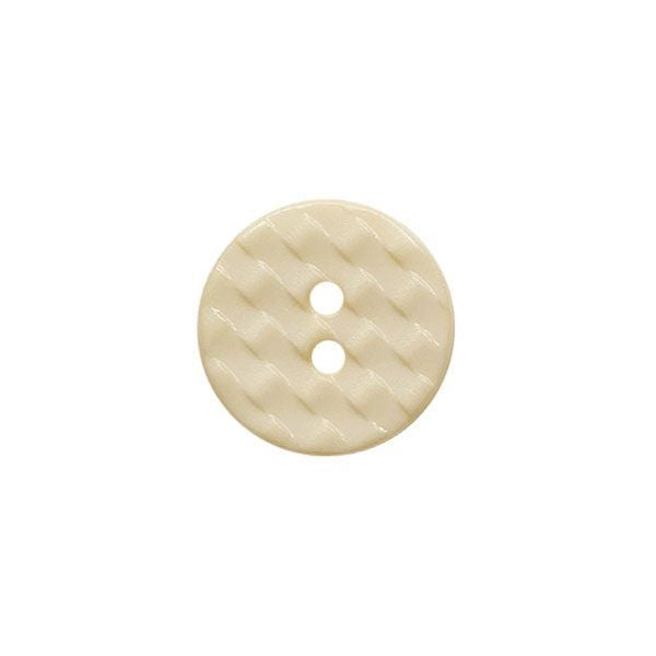 Dill - Textured Checker Round Button - Beige - 13mm