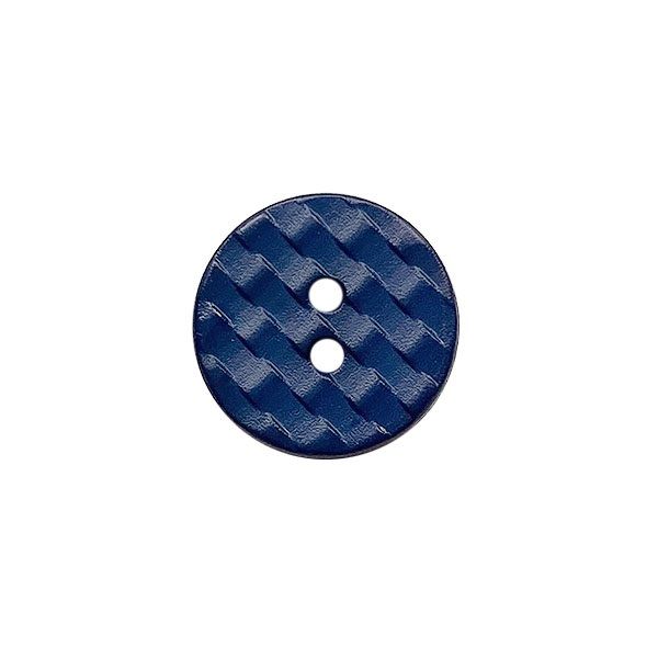 Dill - Textured Checker Round Button - Blue - 13mm
