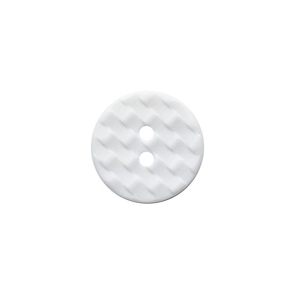 Dill - Textured Checker Round Button - White - 13mm