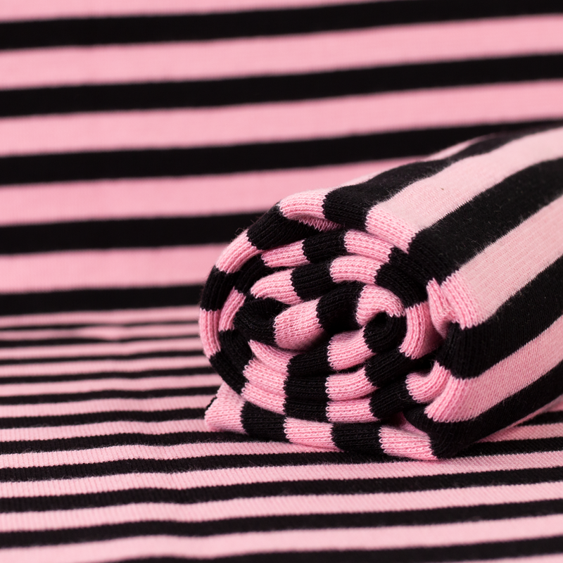 Paapii - Organic Tubular Ribbing - Stripe - Light Pink/Black