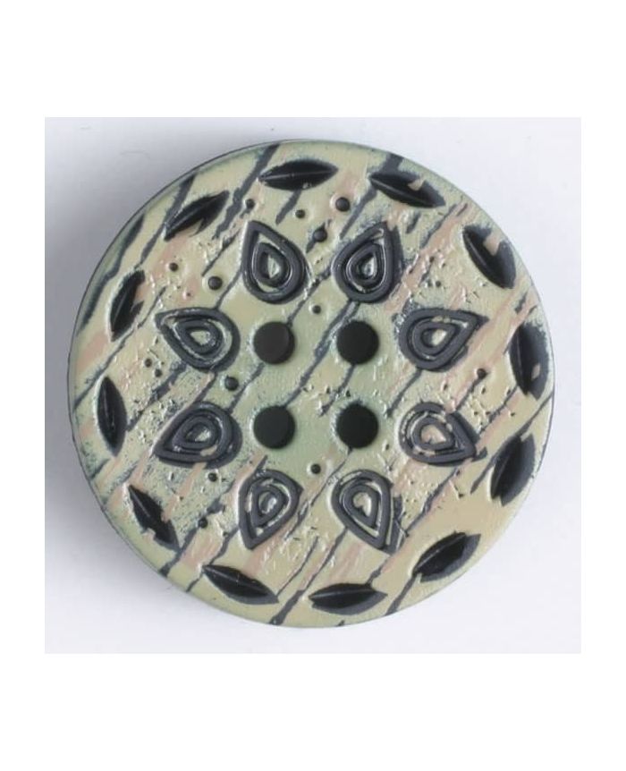Dill - Faux Bois Carved Button - 23mm