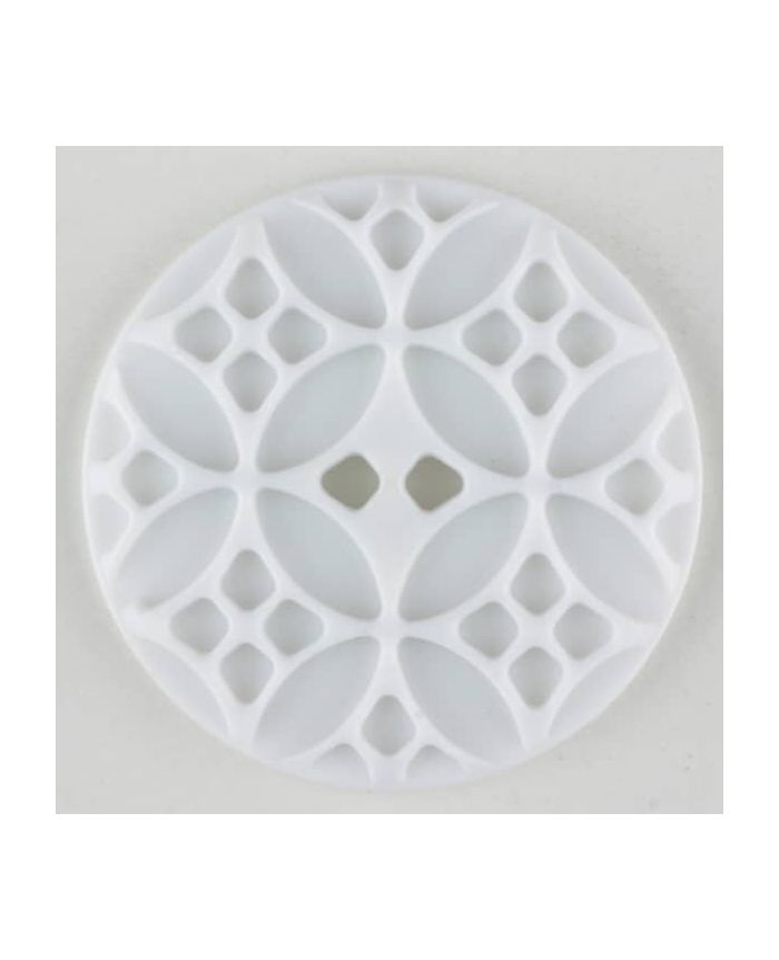 Dill - Cathedral Window Plastic Button - White - 20mm