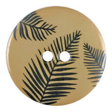 Dill - Leaf Round Button - Beige - 13mm or 25mm