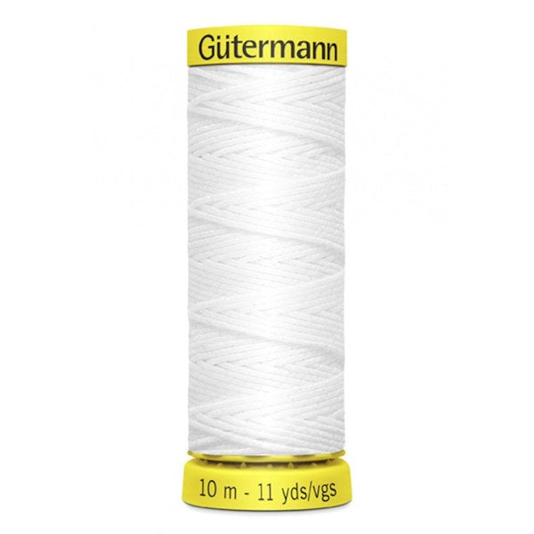 Gutermann Elastic Thread - 11 yard - White - Shirring Elastic