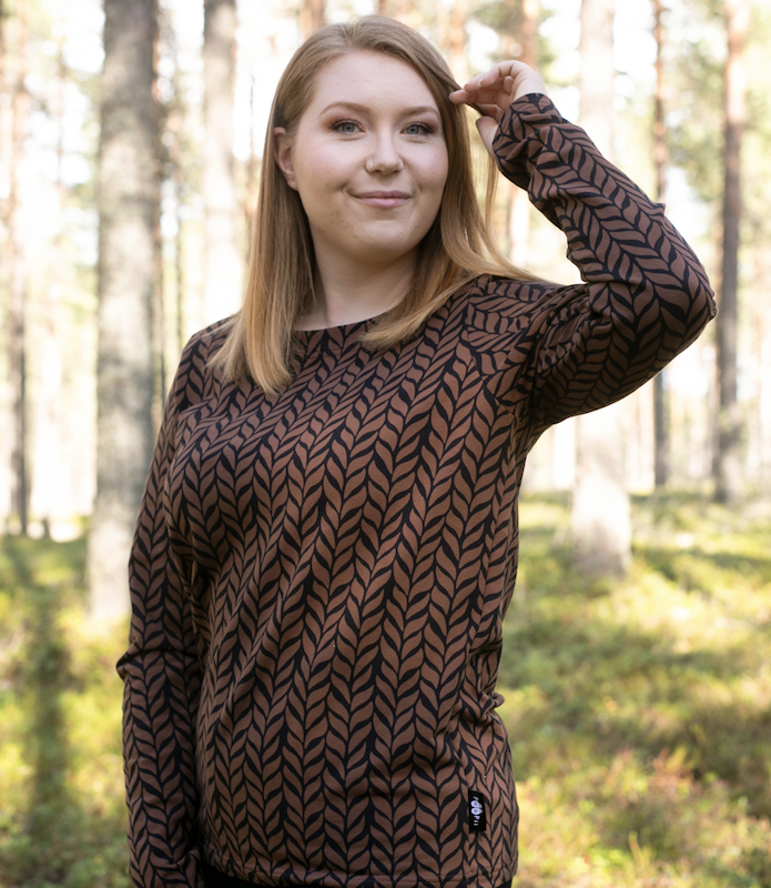 Paapii - Organic French Terry Knit - Plait - Chocolate