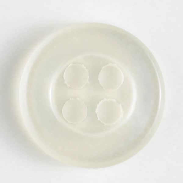 Dill - Pearly White Shirt Button With Rim- 11mm