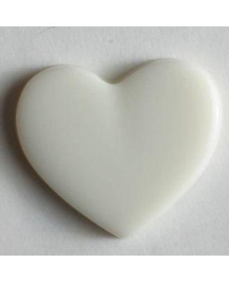 Dill - White Heart Button - 13mm