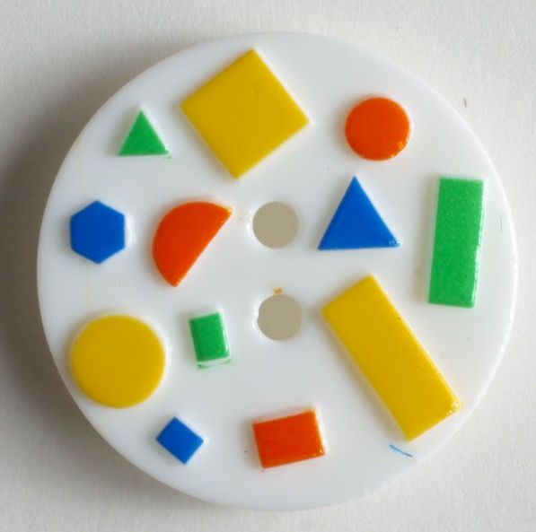 Dill - Multi Colored Shapes Button - 18mm