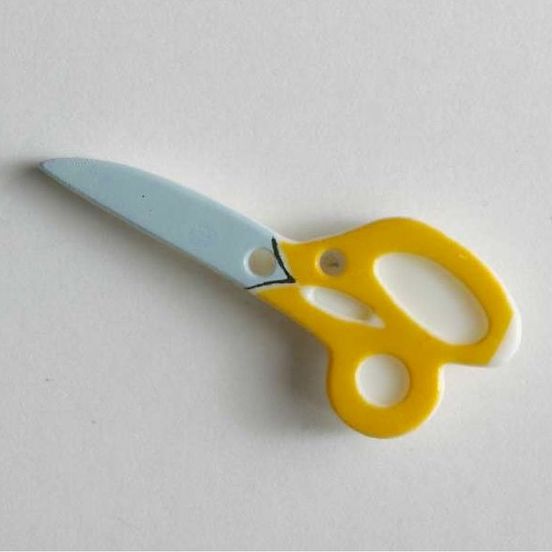 Dill - Yellow Scissor Button - 30mm