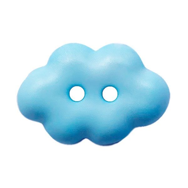 Dill - Plastic Light Blue Cloud Button - 15mm