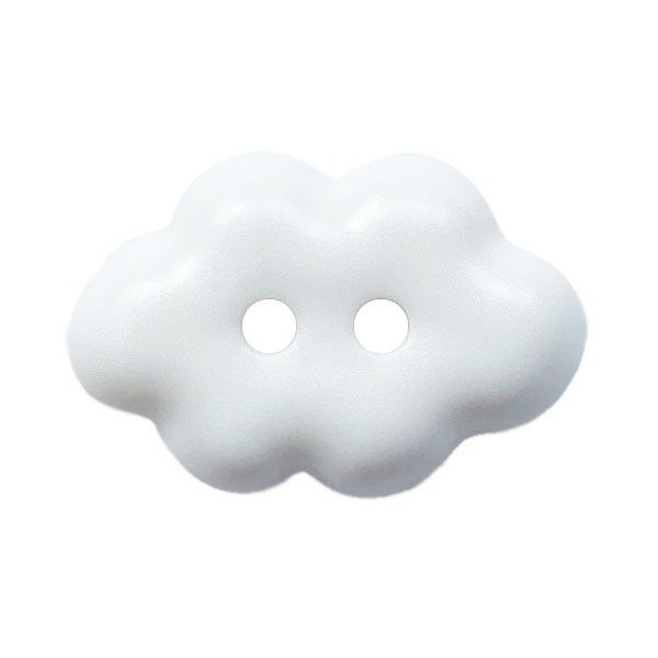 Dill - Plastic White Cloud Button - 15mm