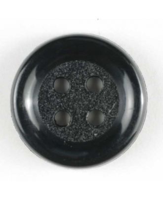 Dill - Raised Edge Black Shirt Button - 15mm