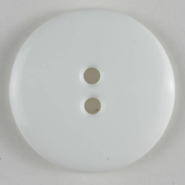 Dill - Glossy White Two Hole Button - 14mm