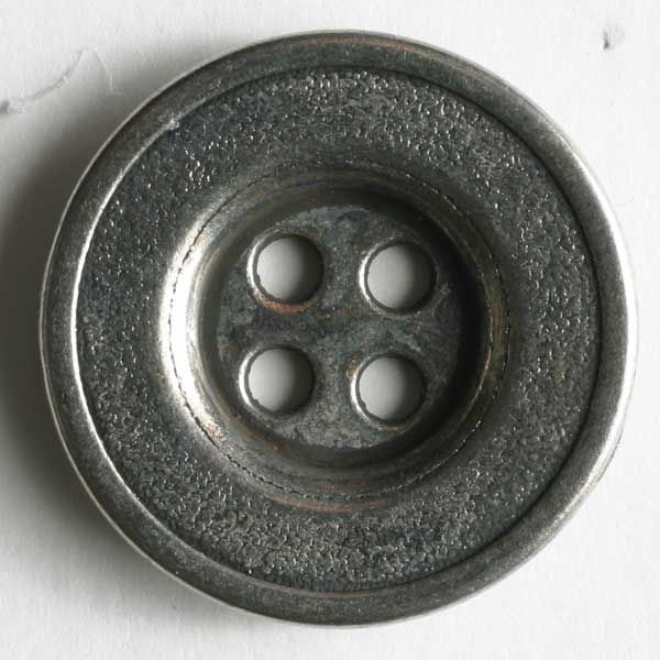 Dill -  Metal Antique Silver Button - 12mm