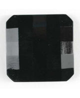 Dill - Shiny Black Square Shank Button - 15mm