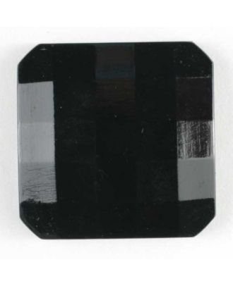 Dill - Shiny Black Square Shank Button - 15mm