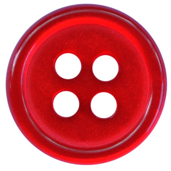 Dill - Red Four Hole Button - Various Sizes