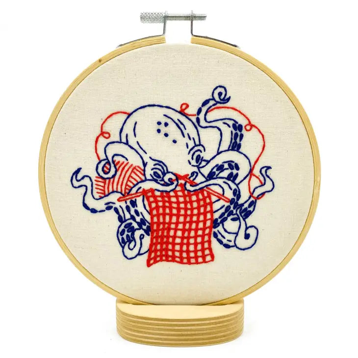 Hook, Line & Tinker - Embroidery Kit - Knitting Octopus