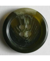 Dill - Semi Gloss Green Tortoise Shell Button - 15mm