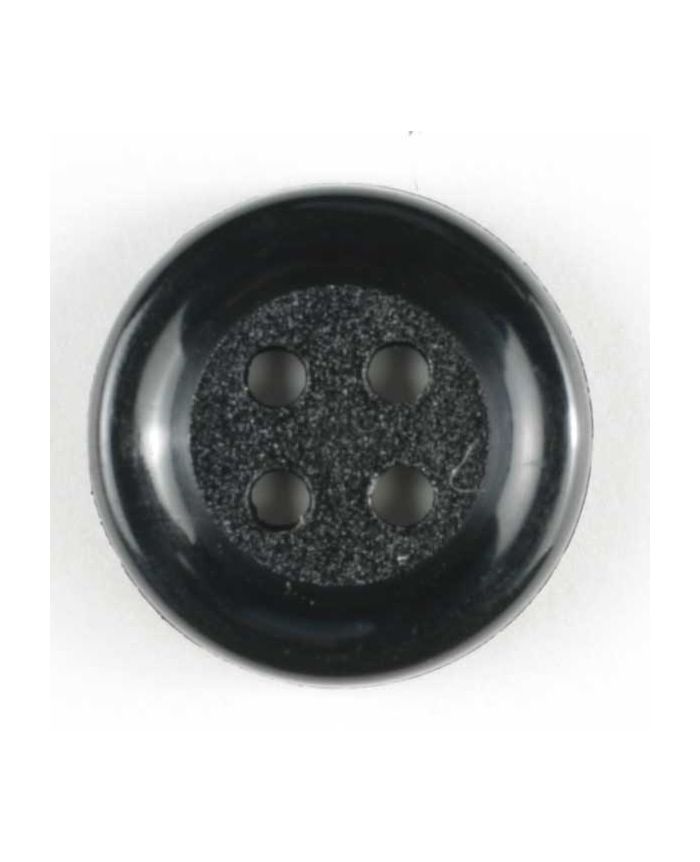 Dill - Raised Edge Black Shirt Button - 18mm