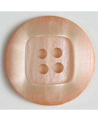 Dill - Peach Square in Round Button - 15mm