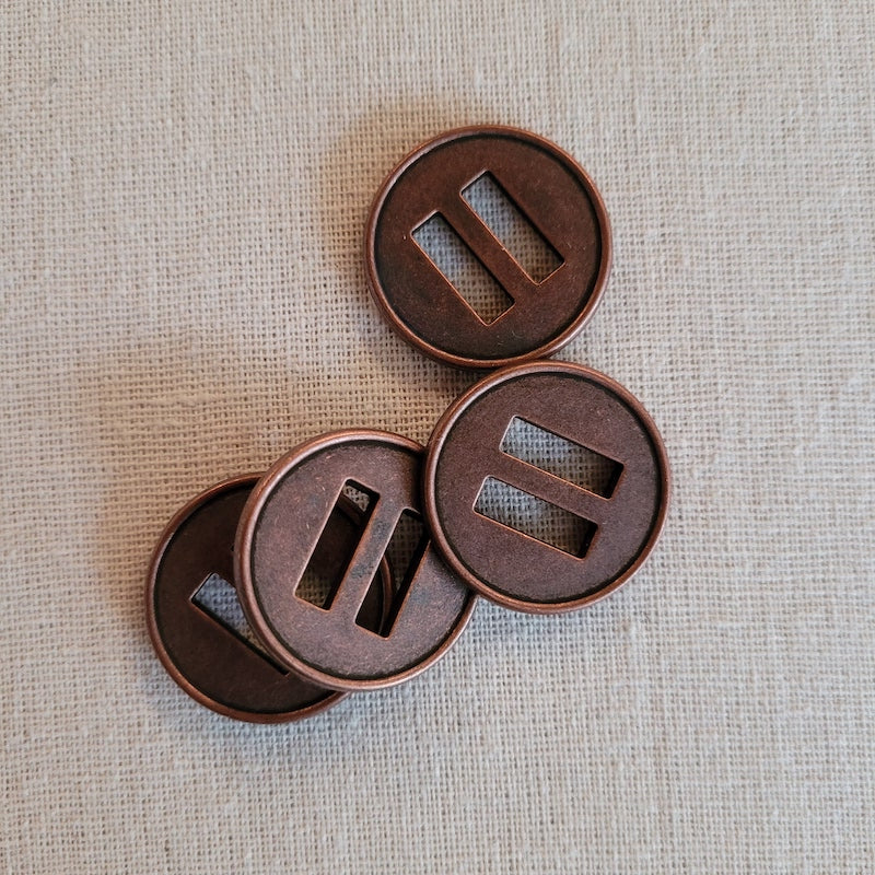 Dill - Rectangular Cutout Copper Button - 28mm