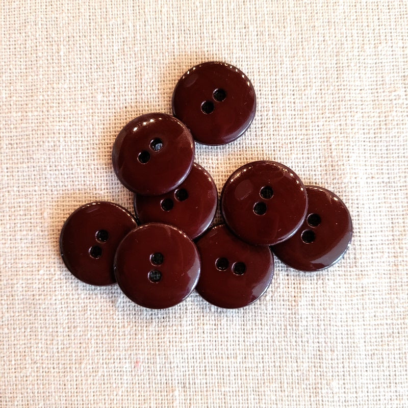 Dill - Shiny Brown Button - 18mm