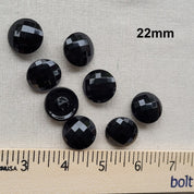 Disco Ball Shank Button - Black - Various