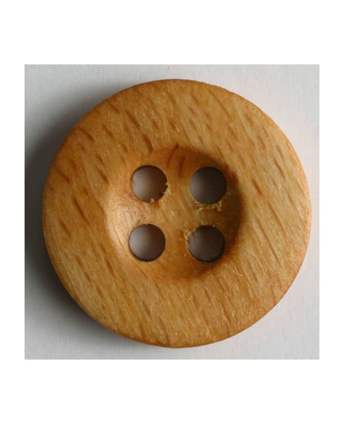 Dill - Square Indent Round Wood Button - 18mm