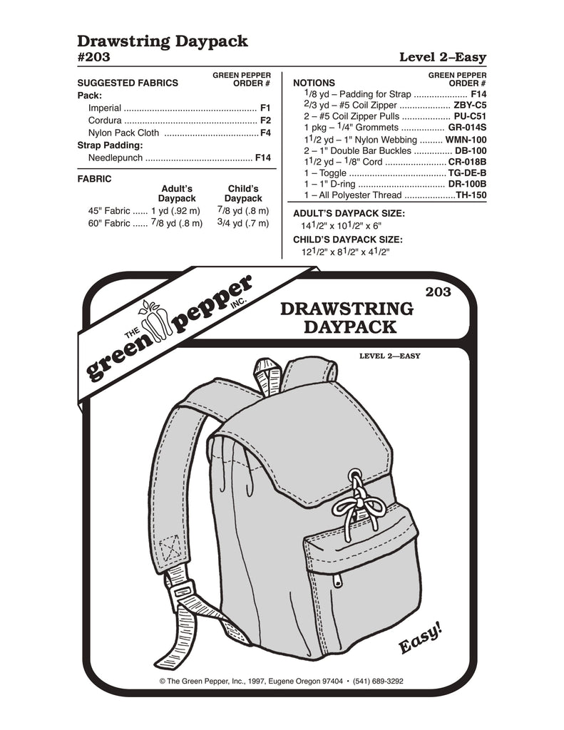 The Green Pepper - 203 - Drawstring Daypack