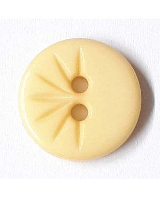 Dill - Half Petal Design Button - Light Yellow - 13mm