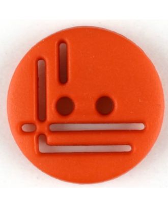 Dill - Crosshatch Cut Out Red Orange Button - 14mm