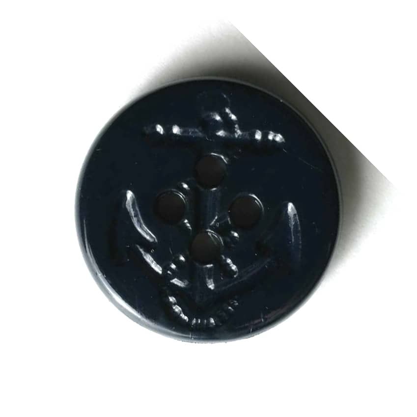 Dill - Black Anchor Button - 15mm