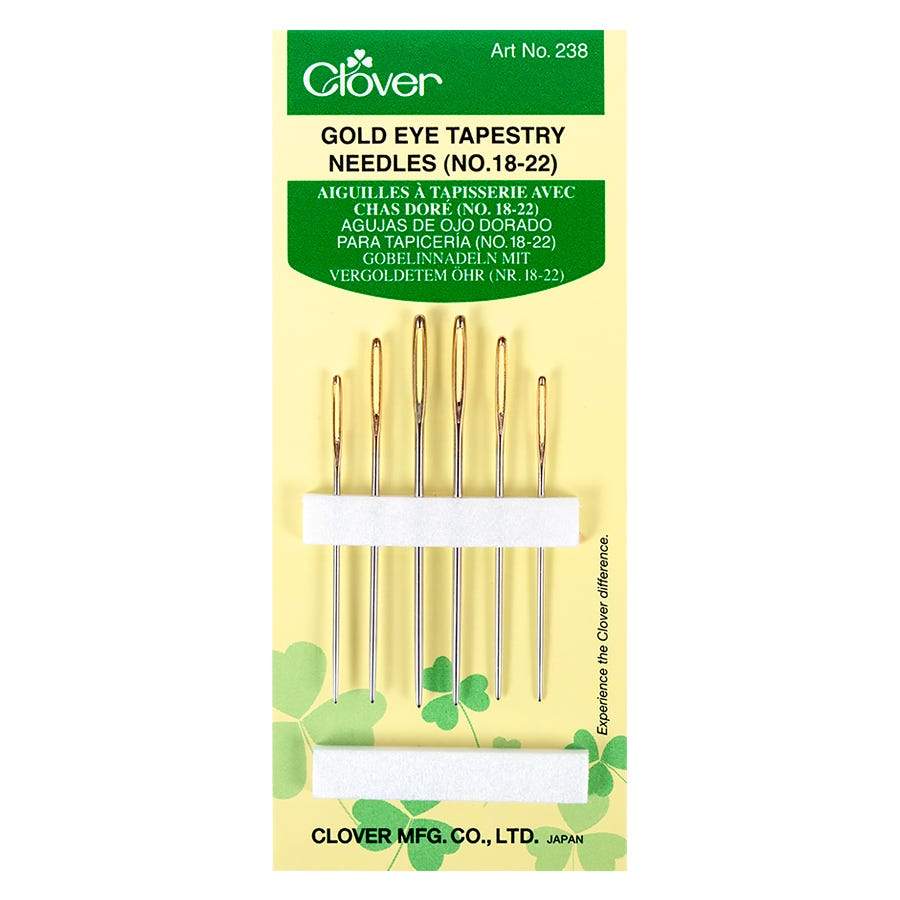 Clover - Gold Eye Tapestry Needles - No. 18-22 - 6 pack