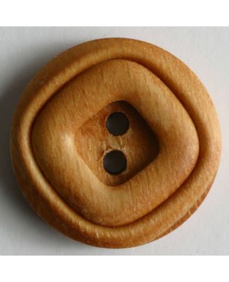 Dill - Square in Round Wood Button - 18mm