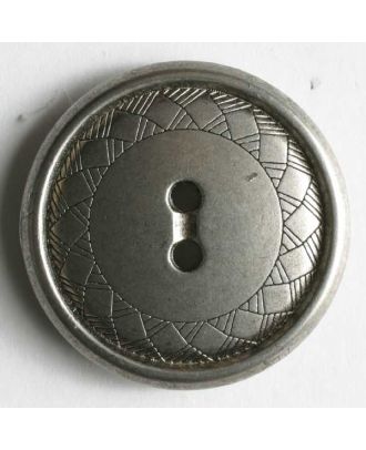 Dill - Dull Silver Etched Edge Button - 15mm